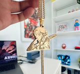 14K Gold Plated (Brass) Pendant and 18K Gold plated chain (+$159.99)