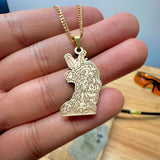 14K Gold Plated (Brass) Pendant and 18K Gold plated chain (+$159.99)